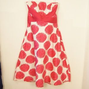 Strapless Pink & White Pinup Dress  8